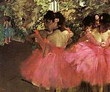 Edgar Degas Dancers in Pink painting